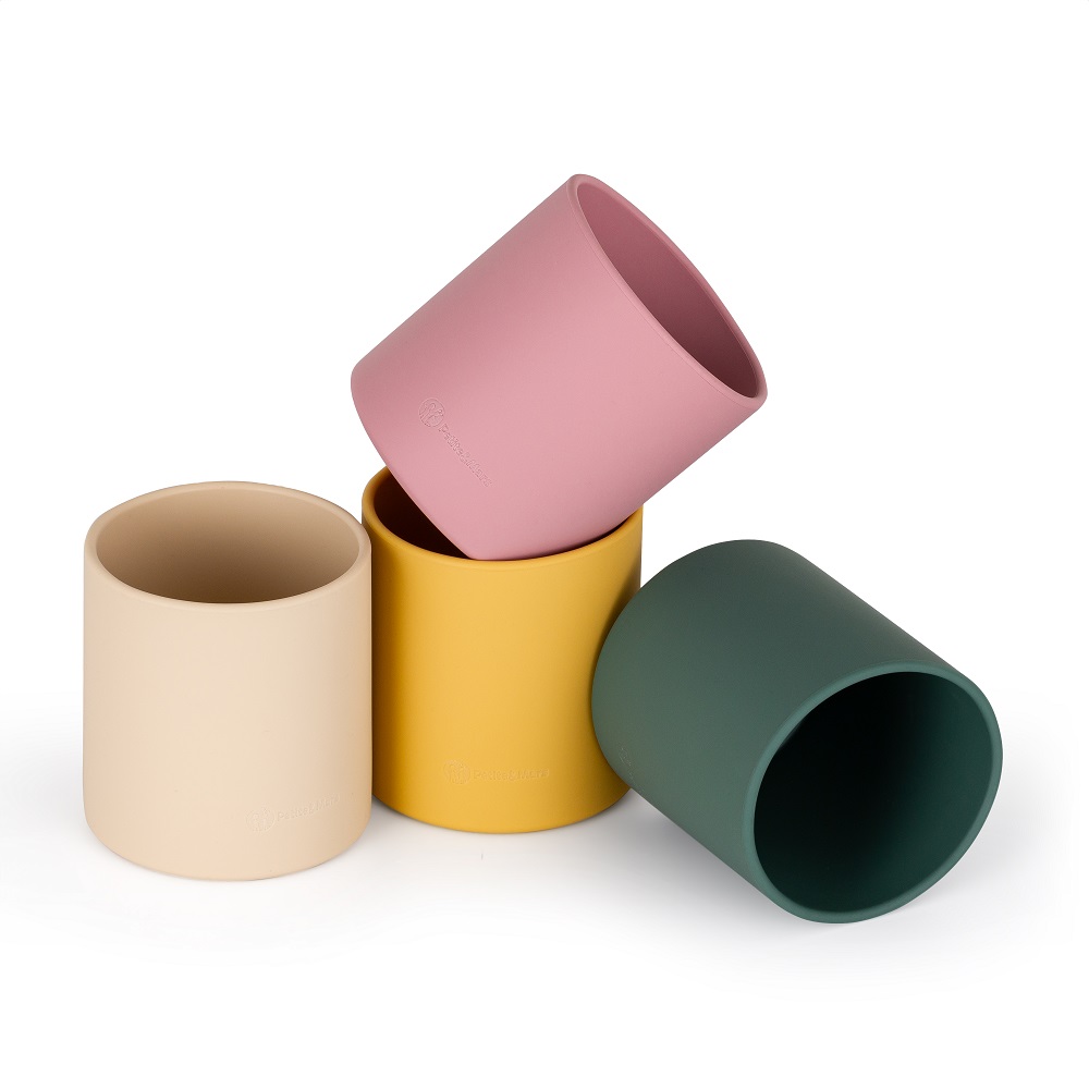 PETITE&MARS Hrnek silikonový Take&Match Dusty Rose 6m+