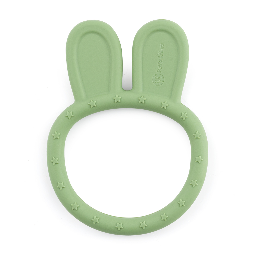PETITE&MARS Hryzačka silikónová Bunny Sweet Pea 0m+