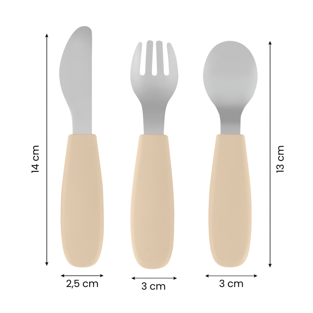 PETITE&MARS Sada príborov z nerezovej ocele Take&Match Desert Sand 12m+