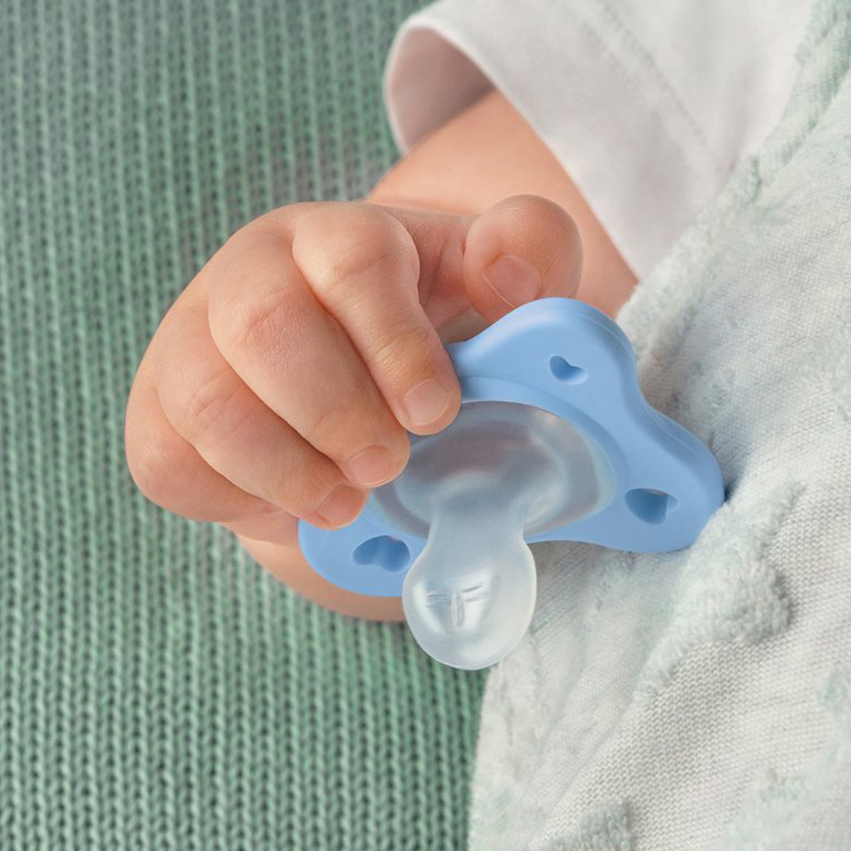 CHICCO Cumlík Physio Dual Soft silikónový chlapec 6-16m, 2 ks