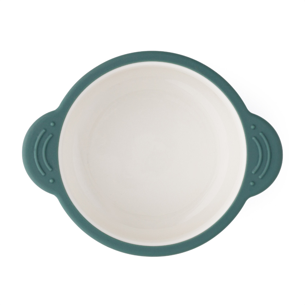 PETITE&MARS Miska keramická so silikonovým obalom Misty Green