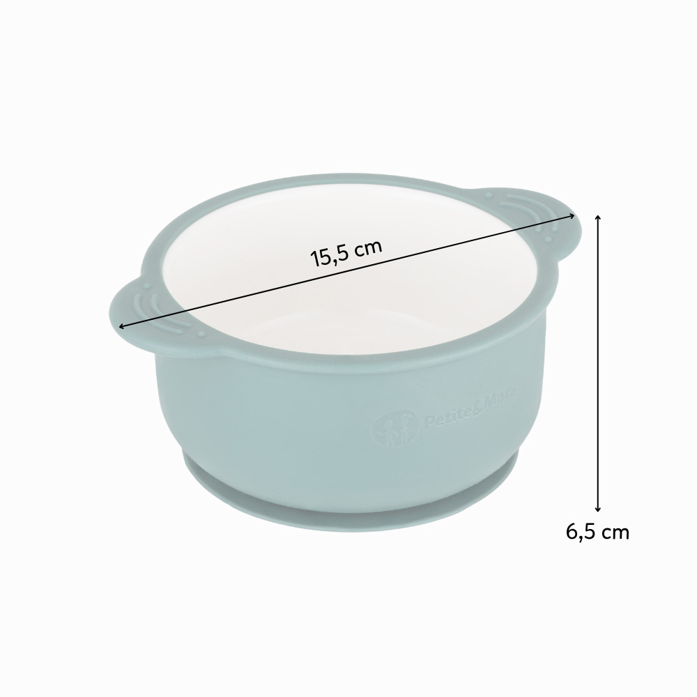 PETITE&MARS Miska keramická so silikonovým obalom Misty Green