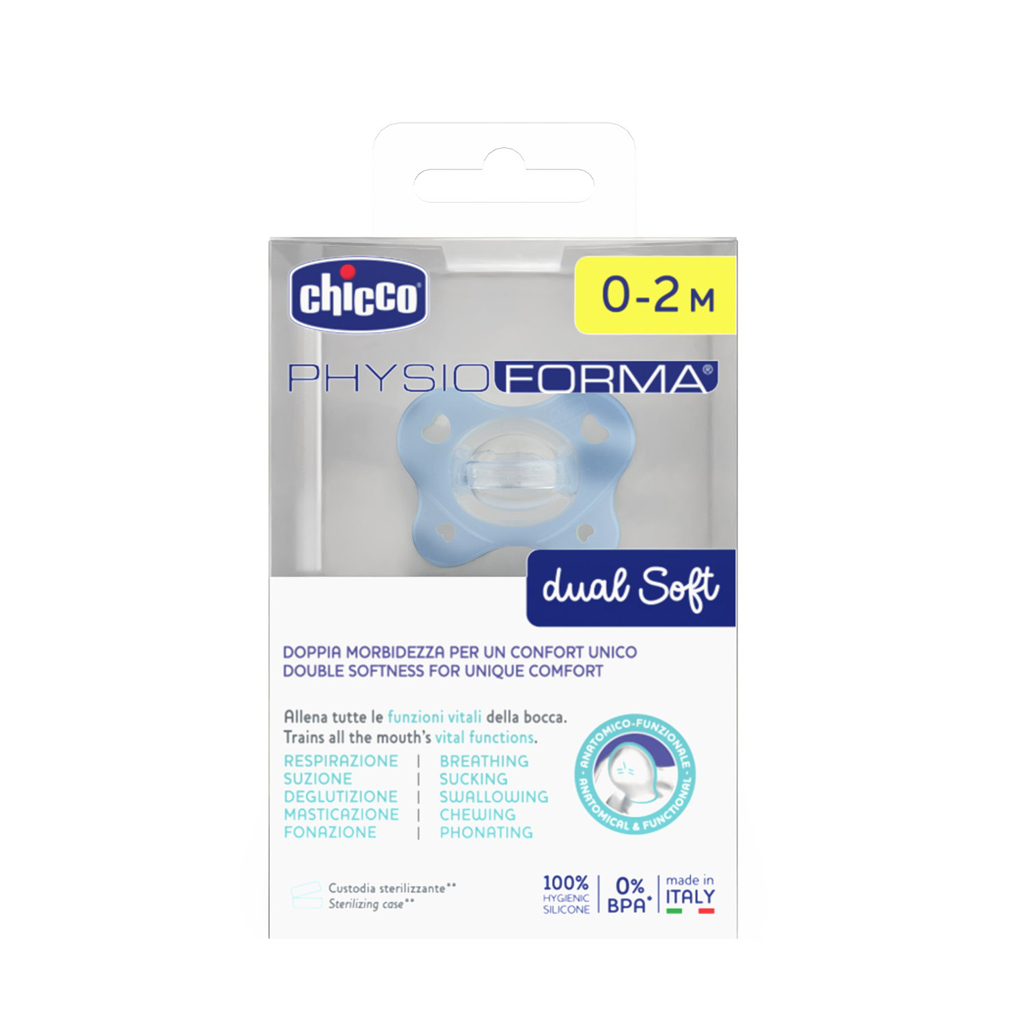 CHICCO Cumlík PhysioForma® Dual Soft modrý 0-2m, 1 ks