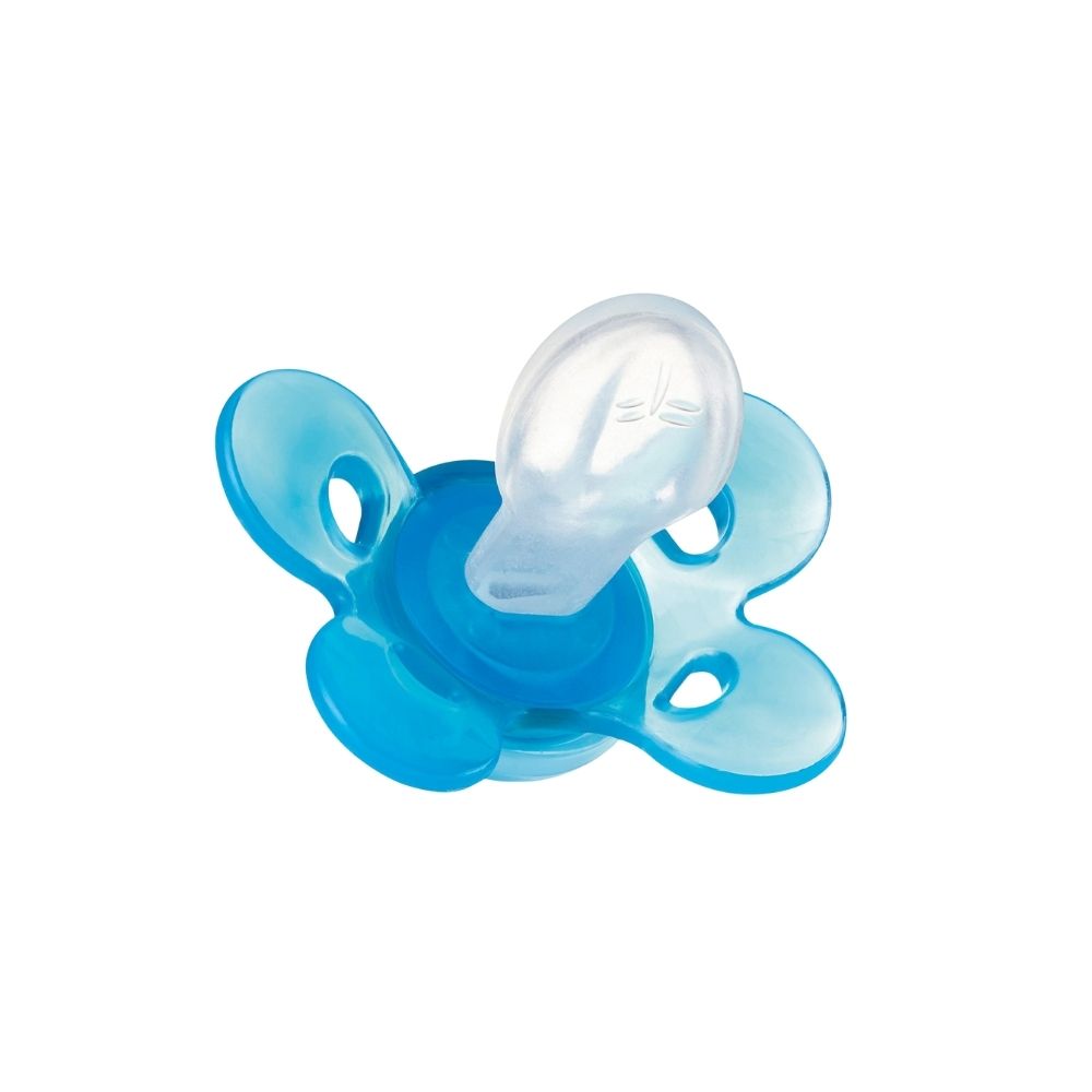 CHICCO Cumlík Physio Comfort silikónový 0-6m chlapec - macko/mýval 2 ks