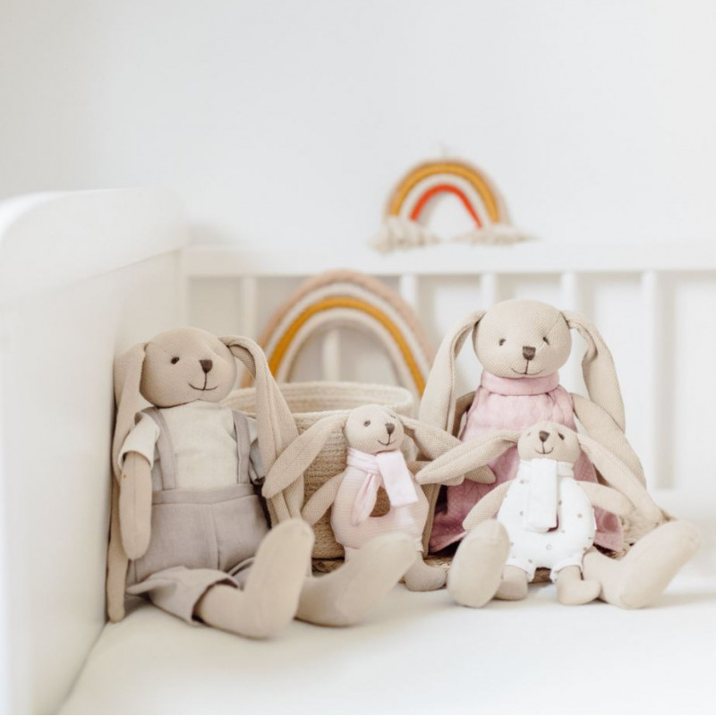 CANPOL BABIES Zajačik Bunny s hrkálkou bežový