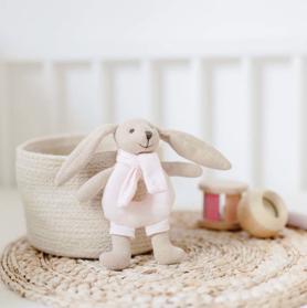 CANPOL BABIES Zajačik Bunny s hrkálkou ružový