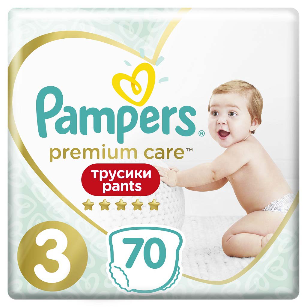 PAMPERS Premium Care Pants Kalhotky plenkové jednorázové 3 (6-11 kg) 70 ks