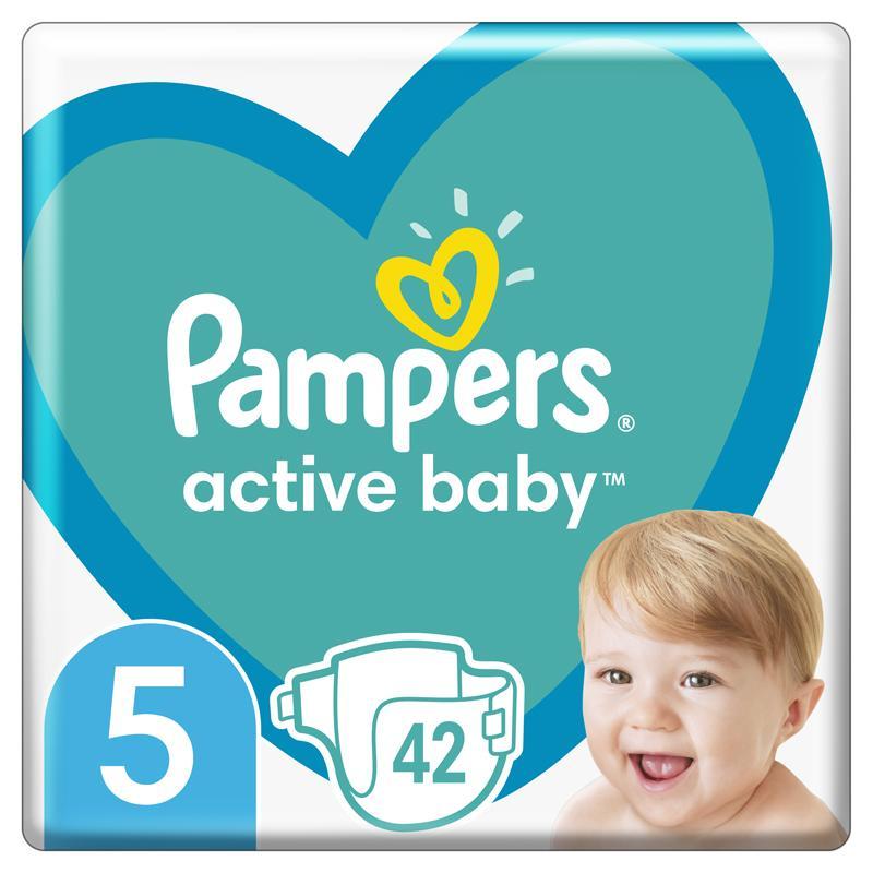 PAMPERS Active Baby jednorazové plienky veľ. 5, 42 ks, 11-16 kg,  V002371