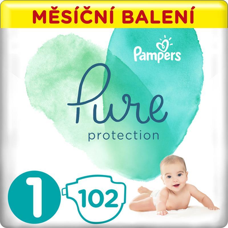 PAMPERS Pure Protection 1 (2-5 kg) 102 ks - jednorázové plienky,  V002193