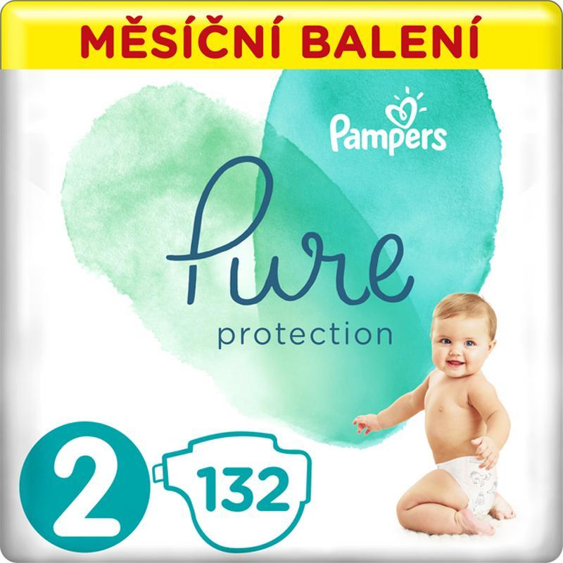 PAMPERS Pure Protection 2 (4-8 kg) 132 ks - jednorázové plienky,  V002193