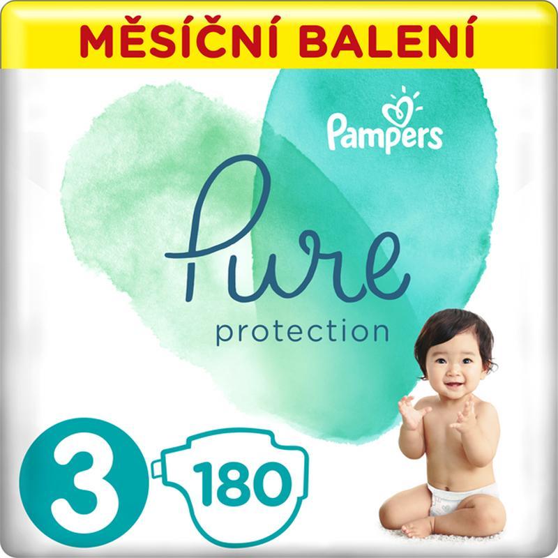 PAMPERS Pure Protection 3 (6-10 kg) 180 ks - jednorázové plienky,  V002193