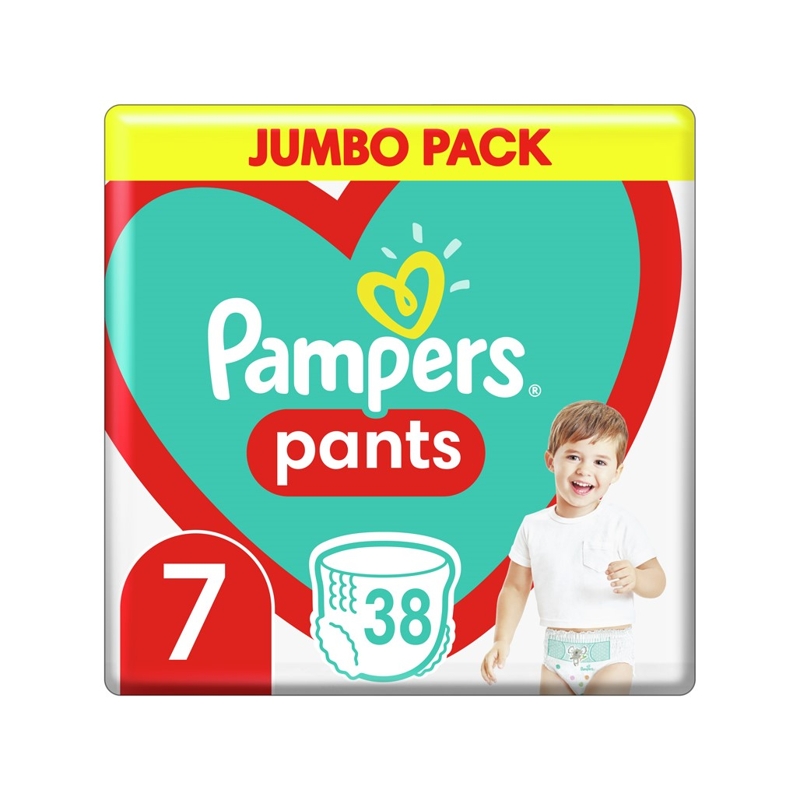 PAMPERS Pants 7 (17 kg+) 38 ks Jumbo pack - plienkové nohavičky,  V002377