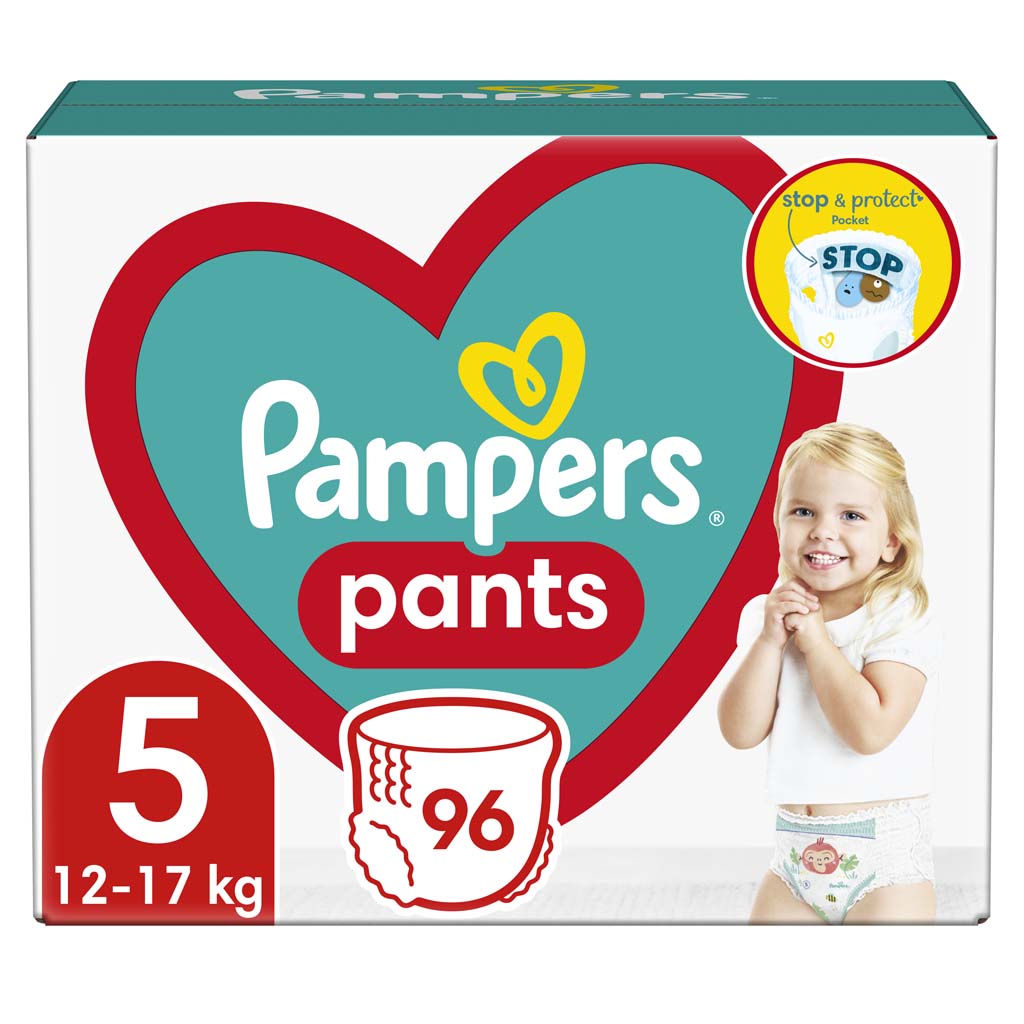 PAMPERS Pants Nohavičky plienkové jednorazové 5 (11-18 kg) 96 ks - MEGA PACK