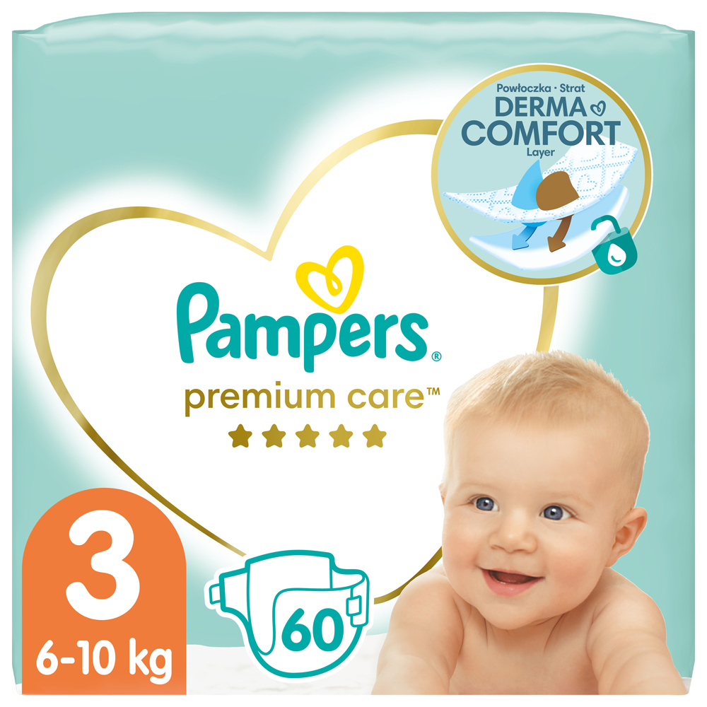 PAMPERS Balenie darčekové - Jednorázové plienky Premium Care 3 (6-10 kg), 120 ks + obrúsky ZDARMA