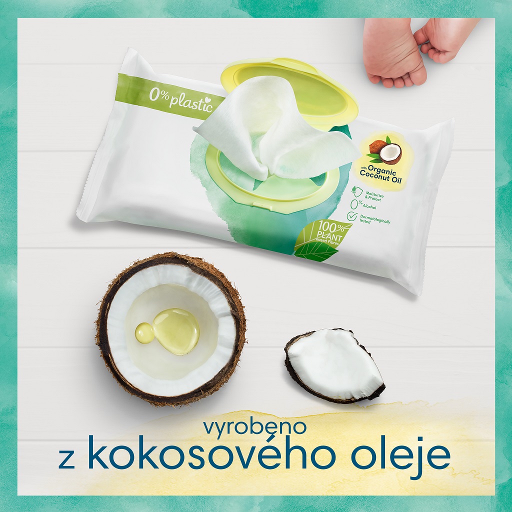 PAMPERS Obrúsky vlhčené Harmonie Coconut Plastic Free 9x44 ks