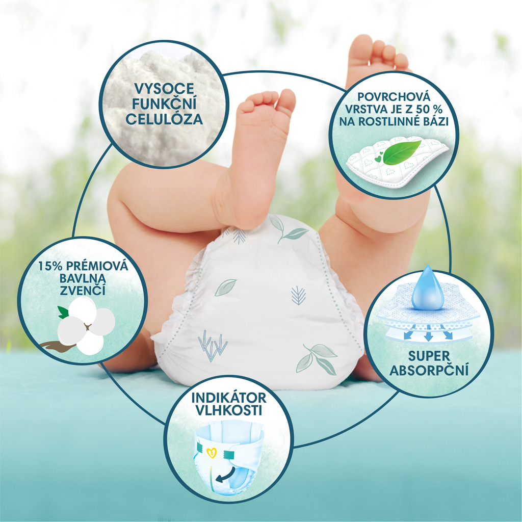 PAMPERS Plienky jednorázové Harmonie Baby veľ. 1, 180 ks, 2kg-5kg