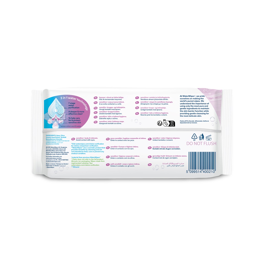 WATERWIPES Obrúsky vlhčené Body&Intimate 30 ks