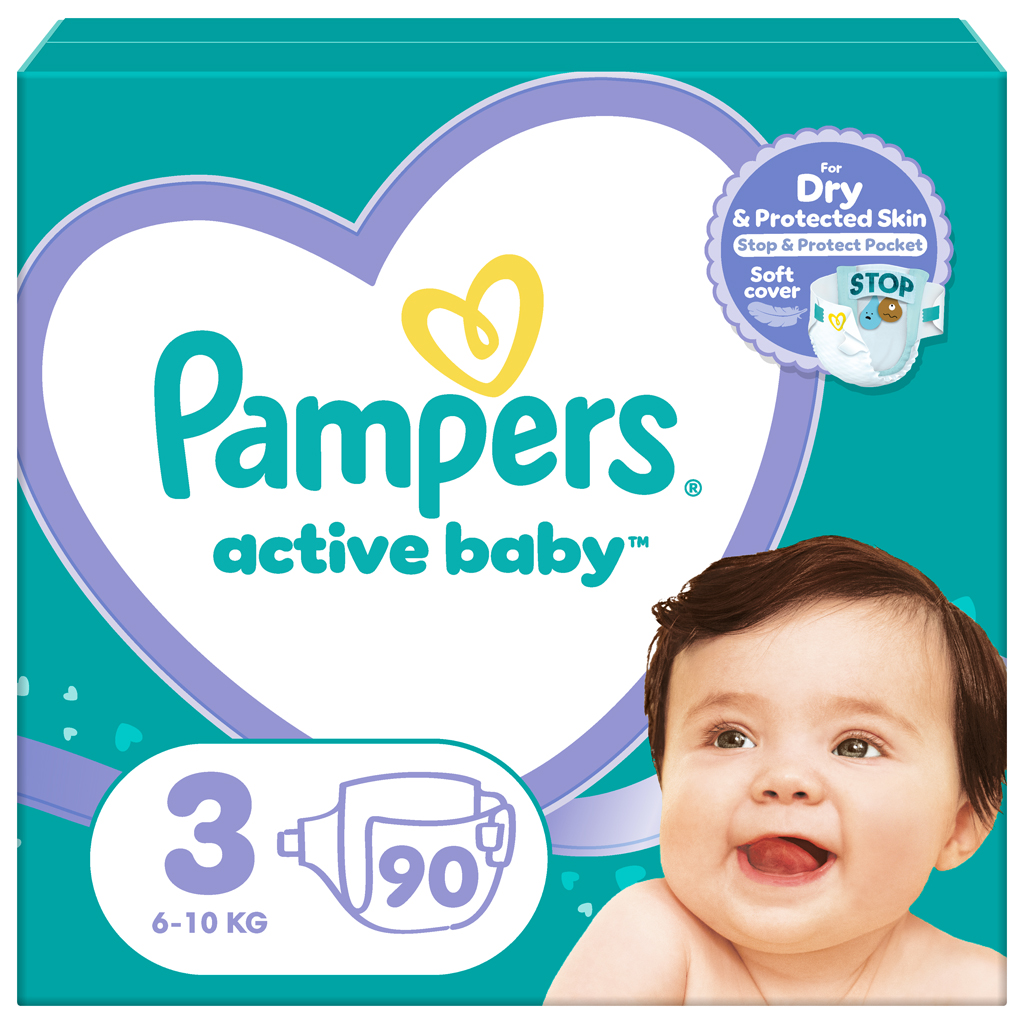 PAMPERS Active Baby pleny vel. 3 (90 ks plen) 6-10 kg