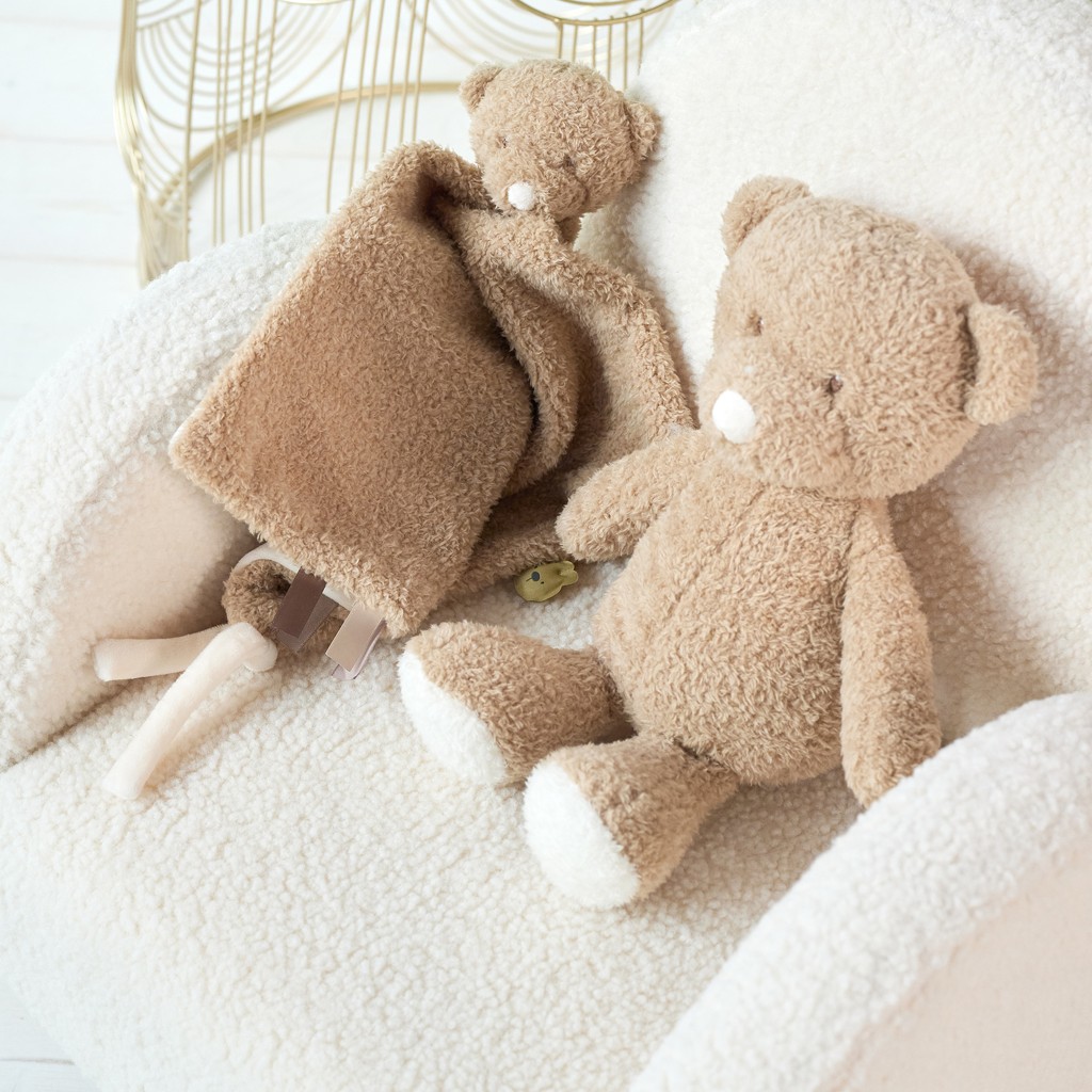 NATTOU Maznáčik plyšový maxi Teddy medvedík 28 x 28 cm, 0m+