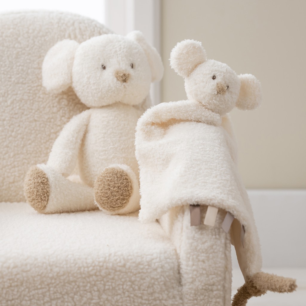 NATTOU Maznáčik plyšový maxi Teddy myška 28 x 28 cm, 0m+