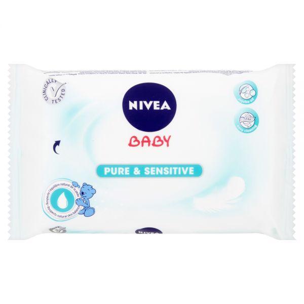 NIVEA Baby Pure & Sensitive 63 ks - vlhčené obrúsky