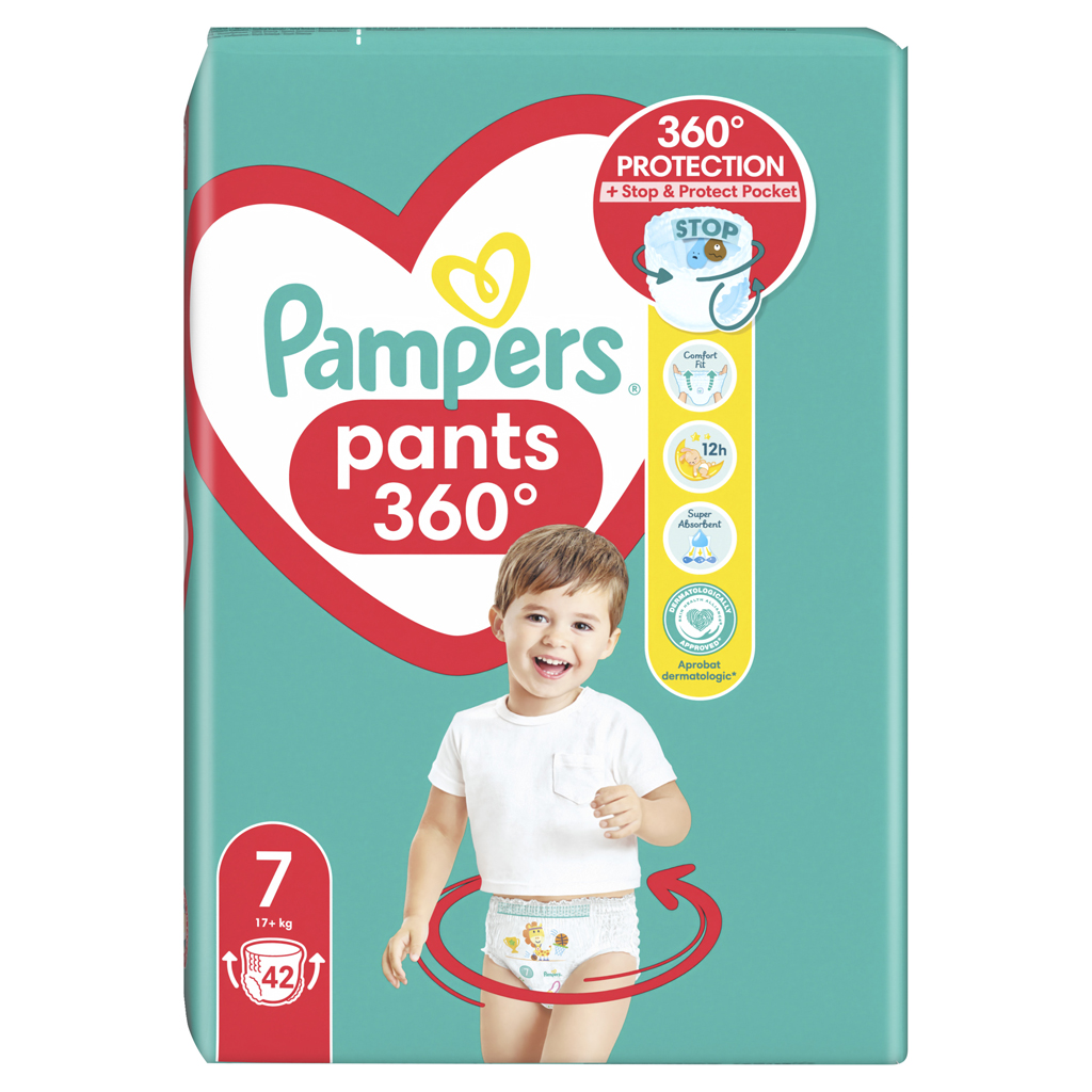 PAMPERS Nohavičky plienkové Pants veľ. 7, 42 ks, 17kg+