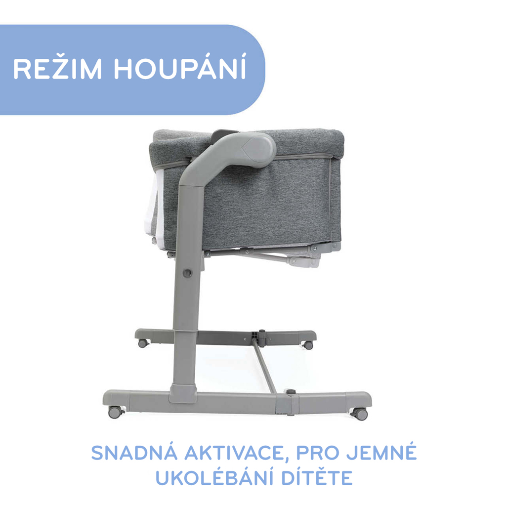 CHICCO Postieľka Next2Me Magic Evo - Grey Mist