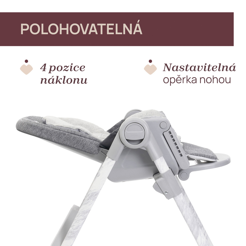 CHICCO Stolička jedálenská Polly Armonia - Carrara