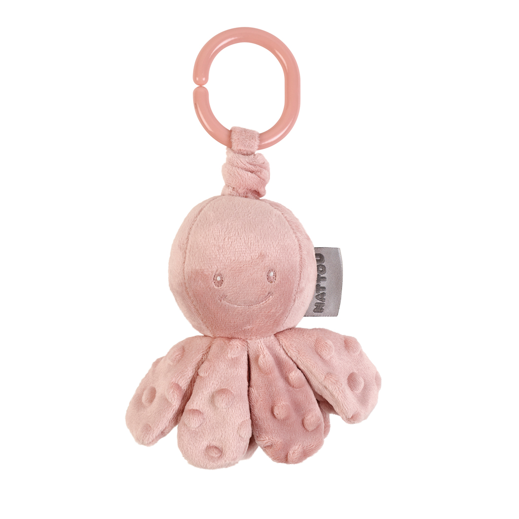 NATTOU Chobotnička vibračná na C krúžku dusty pink 20 cm Lapidou