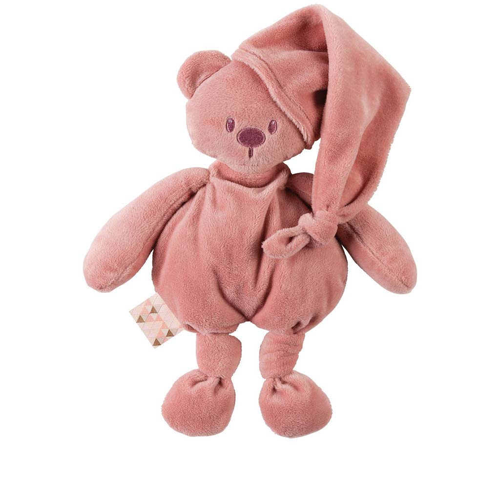 NATTOU Hračka plyšová medvedík Lapidou 100% recycled old pink 36cm,  V002470