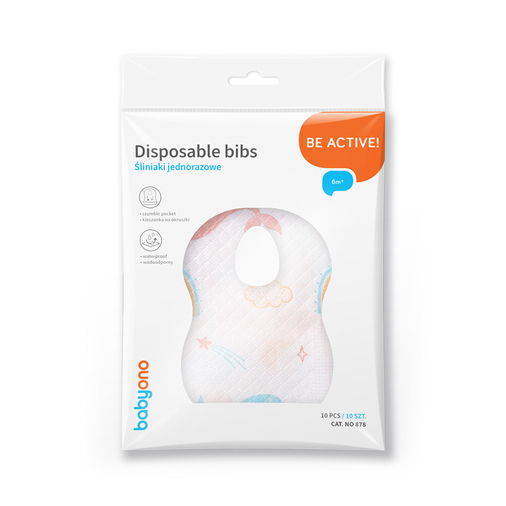 BABYONO Podbradníky jednorazové 10ks, 6m+