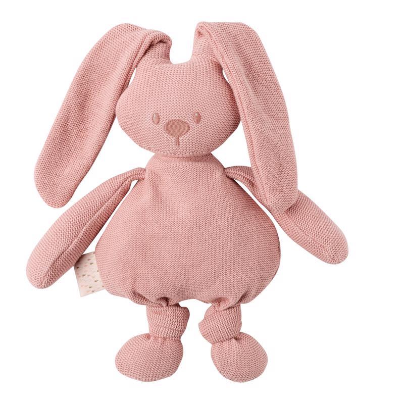 NATTOU Hračka pletená bavlnená zajačik Lapidou cuddly pink 36 cm