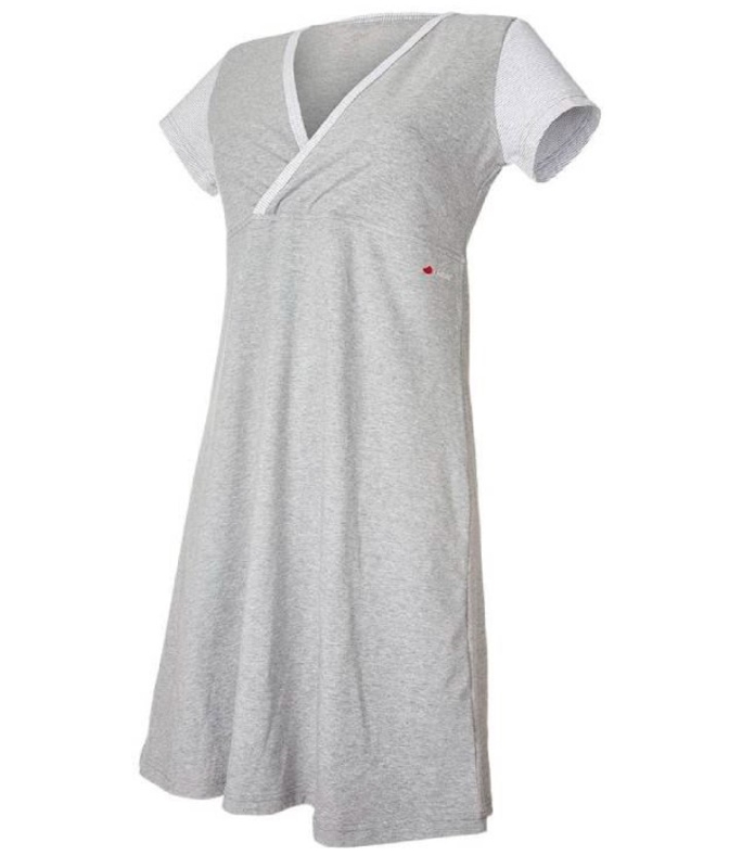 LITTLE ANGEL Nočná košeľa tenká Outlast® XL pruh bielošedý melír