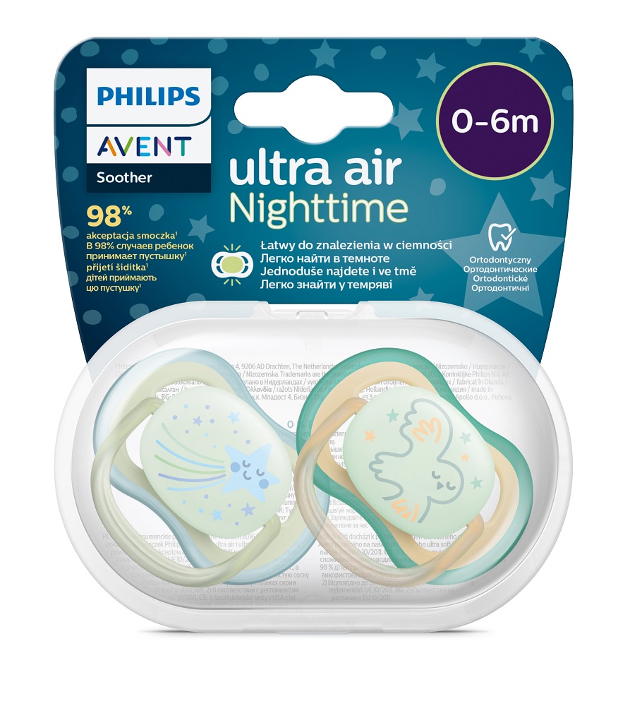 Philips AVENT Cumlík Ultra air nočný 0-6m chlapec 2ks