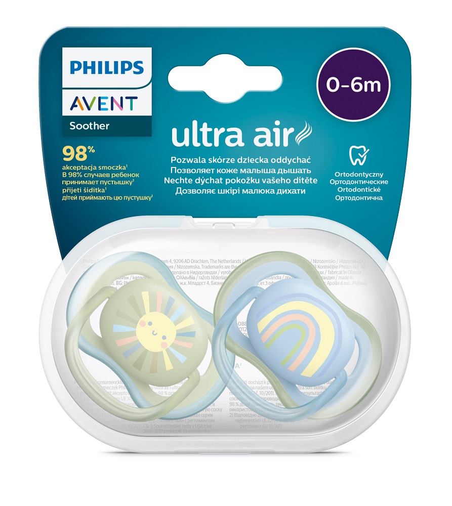 Philips AVENT Cumlík Ultra air obrázok 0-6m chlapec (dúha) 2ks