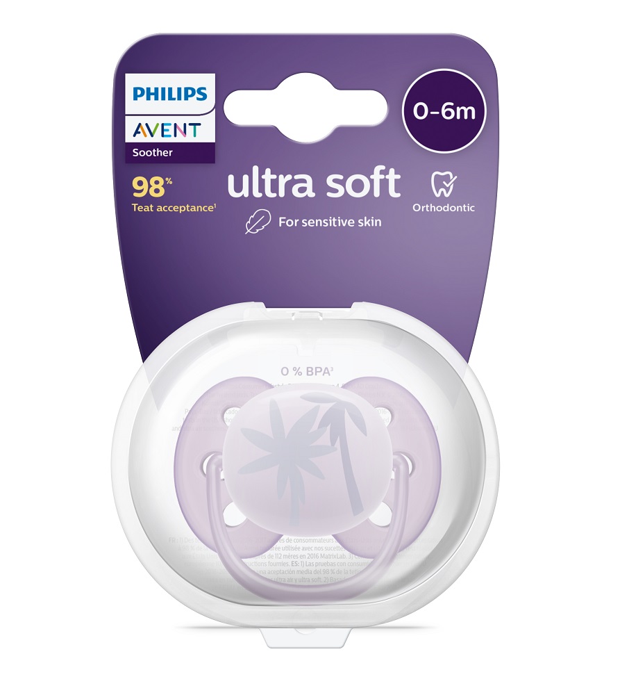 Philips AVENT Cumlík Ultrasoft Premium 0-6m fialová 1 ks
