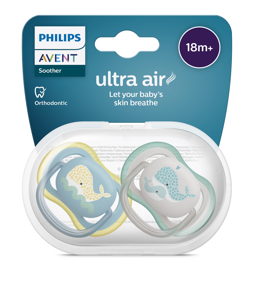 Philips AVENT Cumlík Ultra air obrázok 18m+ (veľryba) 2ks