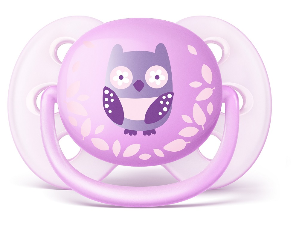 Philips AVENT Cumlík Ultrasoft obrázok 0-6m fialový, 1 ks,  V003035