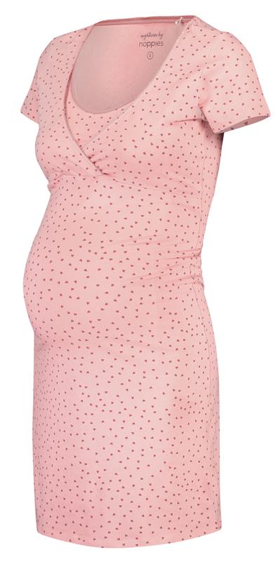 NOPPIES Košeľa nočná tehotenská krátky rukáv Suzy XS Silver Pink,  V002077