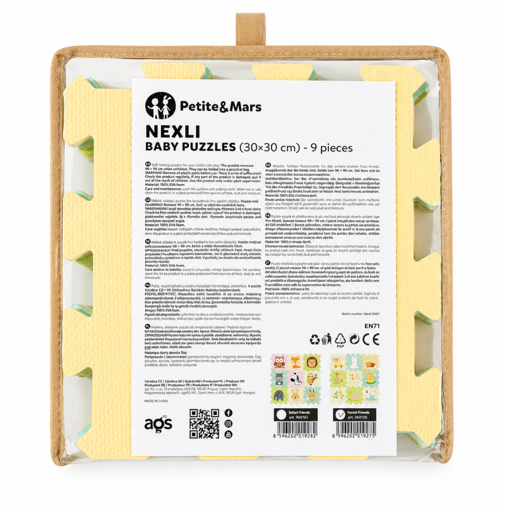 PETITE&MARS Podlahové skladacie puzzle Nexli 6 ks, Forest Friends