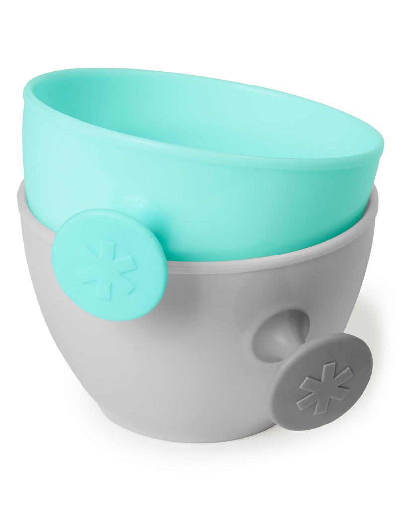 SKIP HOP Set jedálenský s hrnčekom 5 ks Easy-Feed Mealtime Set Teal/Grey 6m+