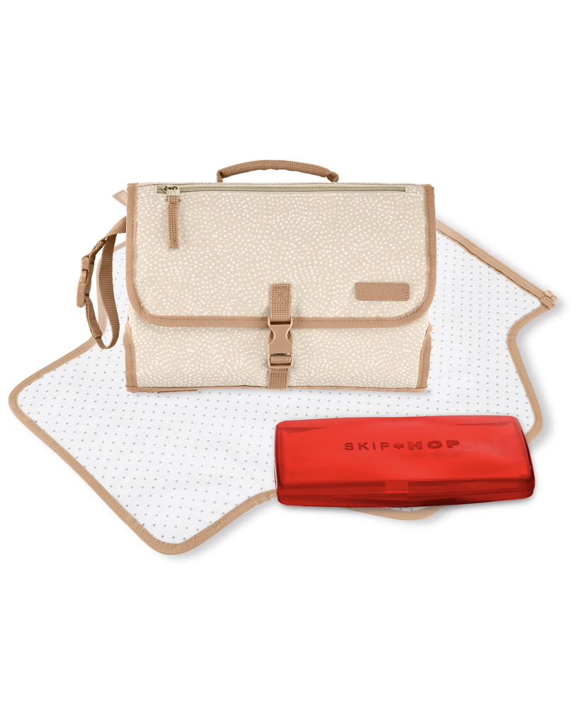 SKIP HOP Podložka přebalovací cestovní 2v1 Pronto Beige swirl dot