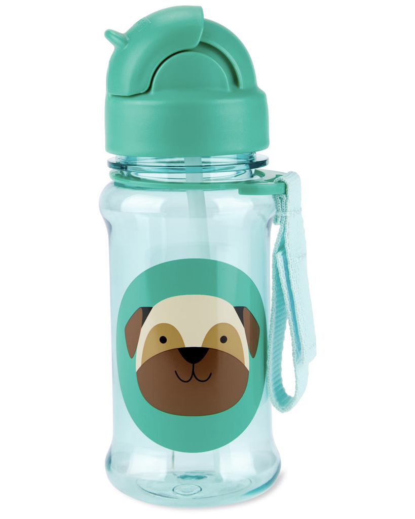 SKIP HOP Zoo tritan Láhev s brčkem 355ml Mopslík 12m+