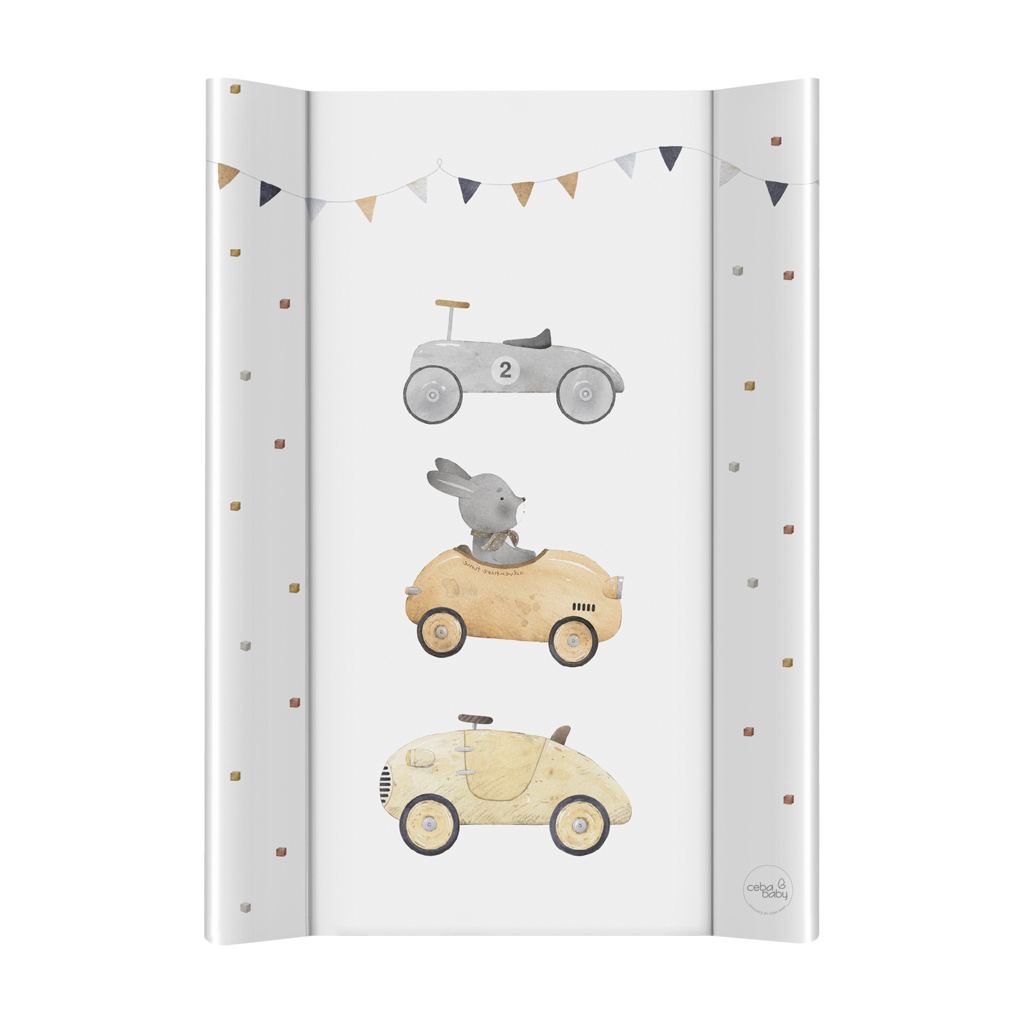CEBA BABY Podložka prebaľovacia 2-hranná mäkká (50x70) Basic Bunny Driver