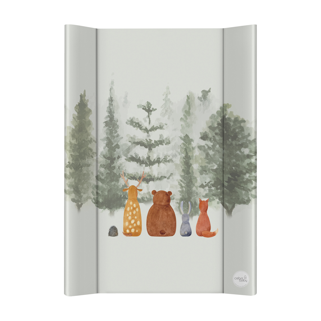 CEBA BABY Podložka prebaľovacia 2-hranná s pevnou doskou (50x70) Ultra Light Forest Companions