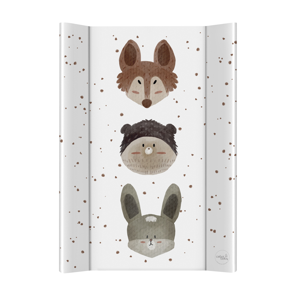 CEBA BABY Podložka prebaľovacia 2-hranná s pevnou doskou (50x70) Ultra Light Cute Animals