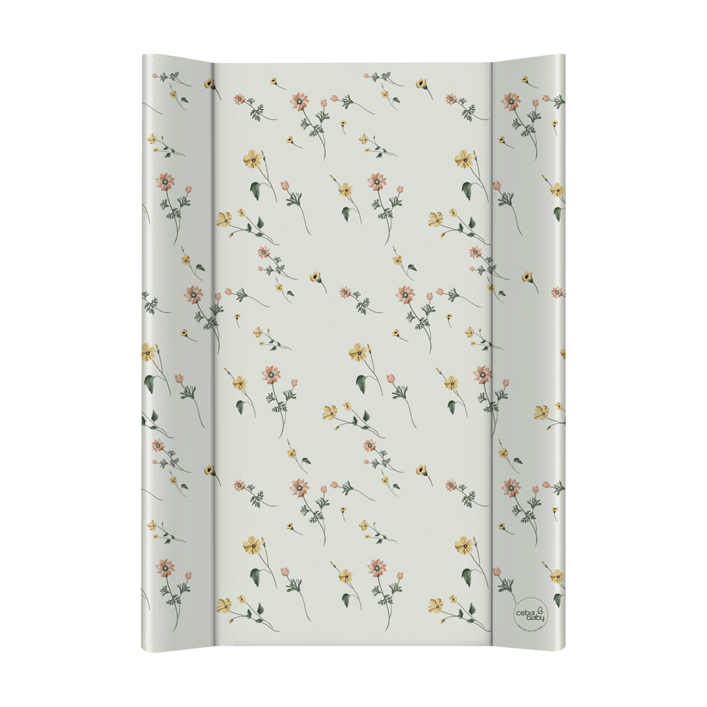 CEBA BABY Podložka prebaľovacia 2-hranná s pevnou doskou (50x70) Ultra Light Floral Breeze