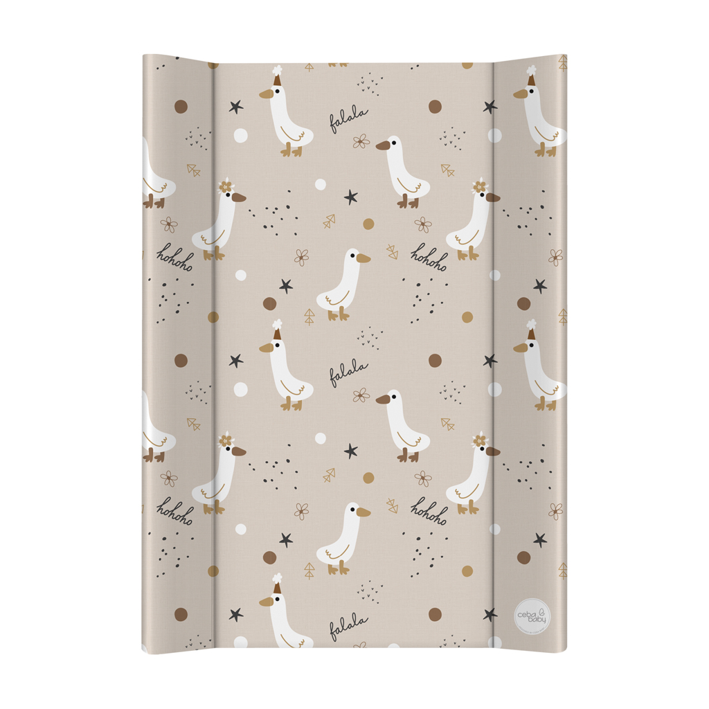 CEBA BABY Podložka prebaľovacia 2-hranná s pevnou doskou (50x70) Basic Crazy Ducks