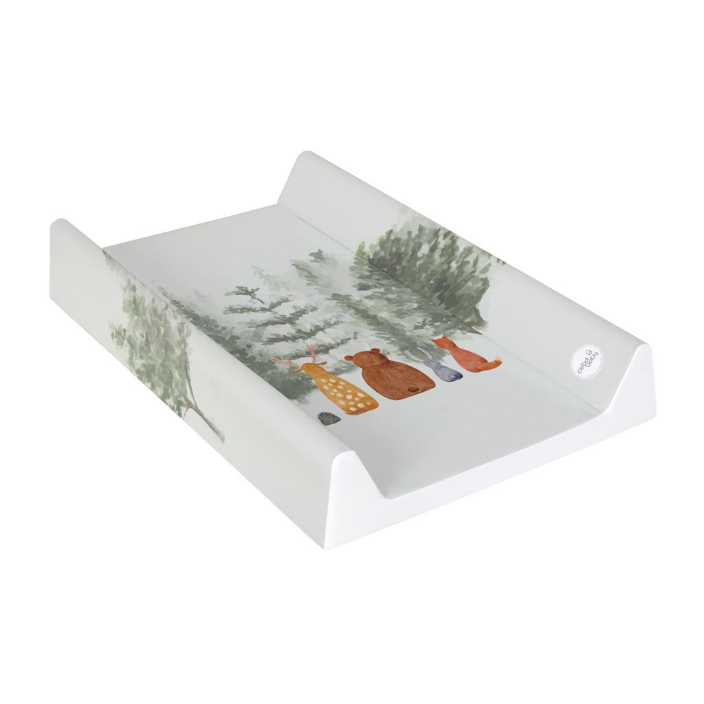 CEBA BABY Podložka prebaľovacia 2-hranná s pevnou doskou (50x70) Basic Forest Companions