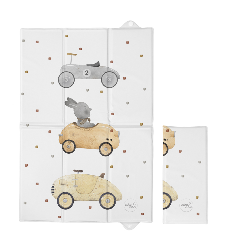 CEBA BABY Podložka prebaľovacia cestovná (60x40) Basic Bunny Driver
